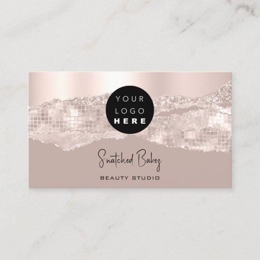 Carte De Visite Logo professionnel QR Code Coiffeur maquillage Art (Devant)