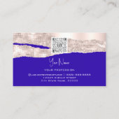 Carte De Visite Logo professionnel QR Code Coiffeur maquillage ble (Dos)