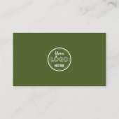 Carte De Visite Logo professionnel Qr Code Moderne Moss Green (Dos)