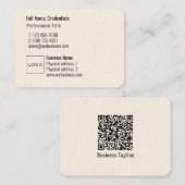 Carte De Visite Logo professionnel QR Code Moderne Simple Puissant (Devant / Derrière)