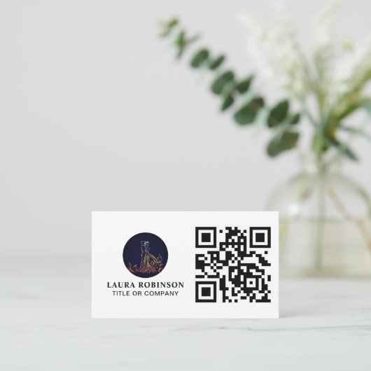 Carte De Visite Logo professionnel QR Code pour contact (Debout devant)