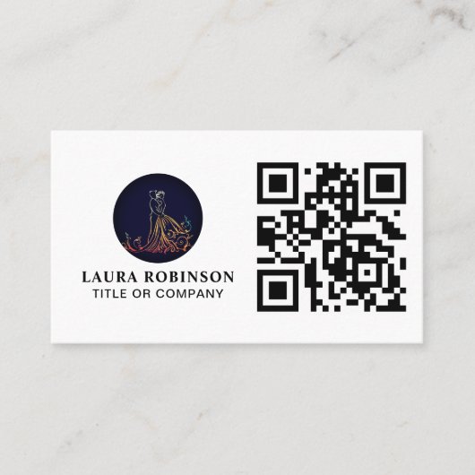 Carte De Visite Logo professionnel QR Code pour contact (Devant)