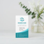Carte De Visite Logo professionnel sarcelle pour les services de n (Debout devant)