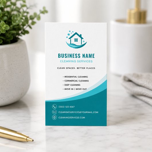Carte De Visite Logo professionnel sarcelle pour les services de n