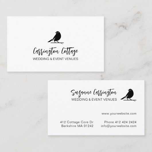 Carte De Visite Logo Professionnel Script Typographie Moderne. (Devant / Derrière)
