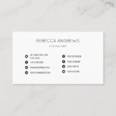Carte De Visite Logo professionnel simple blanc (Dos)