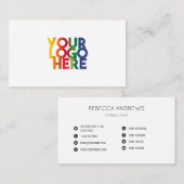 Carte De Visite Logo professionnel simple blanc (Devant / Derrière)