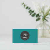 Carte De Visite Logo professionnel simple Code QR Turquoise Compan (Debout devant)