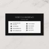 Carte De Visite Logo professionnel simple noir (Dos)