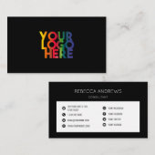 Carte De Visite Logo professionnel simple noir (Devant / Derrière)
