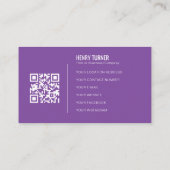 Carte De Visite Logo professionnel simple QR Code Purple Company (Dos)