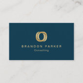 Carte De Visite Logo professionnel simple sur Navy Blue (Devant)