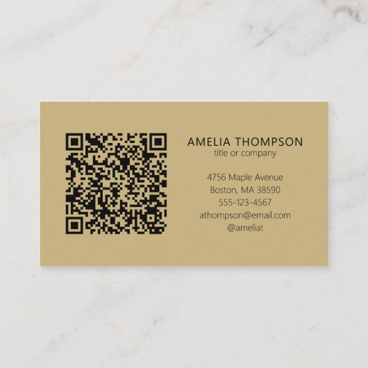 Carte De Visite Logo professionnel Tan Code QR Brown (Dos)