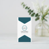 Carte De Visite Logo professionnel Turquoise moderne Icônes social (Debout devant)