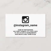 Carte De Visite Logo promotionnel Instagram (Dos)