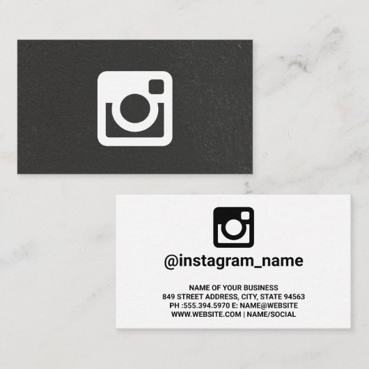 Carte De Visite Logo promotionnel Instagram (Devant / Derrière)