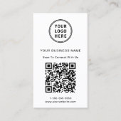 Carte De Visite Logo promotionnel moderne Code QR (Devant)