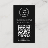 Carte De Visite Logo promotionnel moderne QR Code noir (Devant)