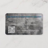Carte De Visite Logo promotionnel personnalisé QR Code URL Masonry (Dos)