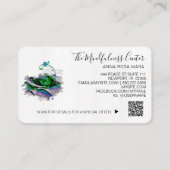 Carte De Visite *~* Logo QR Blue Rose Floral Flower (Dos)