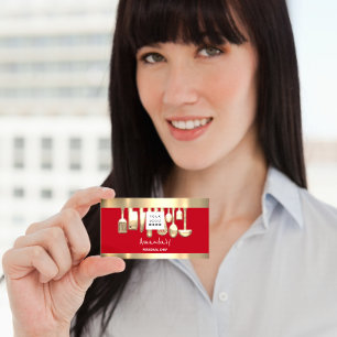 Carte De Visite Logo QR Chef personnel Cuisine Restaurant Nourritu