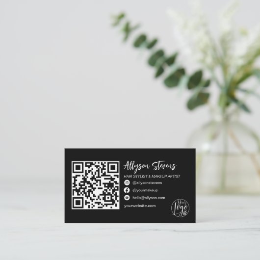 Carte De Visite logo qr code (Debout devant)