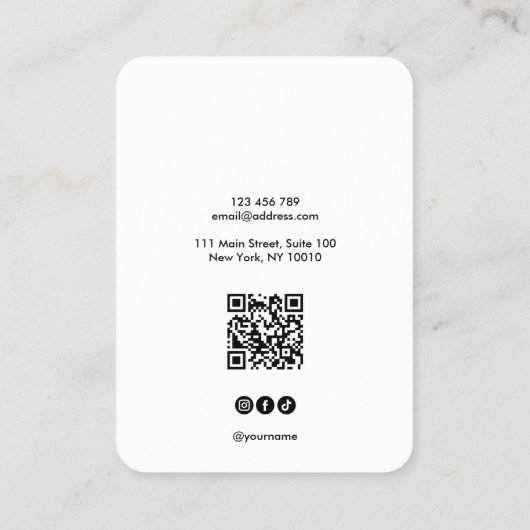 Carte De Visite Logo QR Code bijoux collier d'oreille (Dos)