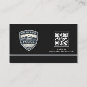 Carte De Visite Logo QR Code de l'agent de police de l'application (Dos)