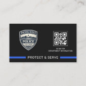 Carte De Visite Logo QR Code de l'agent de police de l'ordre publi (Dos)