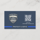 Carte De Visite Logo QR Code de l'agent de police de l'ordre publi (Dos)