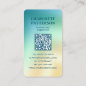 Carte De Visite Logo QR Code Dégradé Abstrait Moderne (Dos)