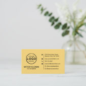 Carte De Visite Logo QR Code Jaune Professionnel (Debout devant)
