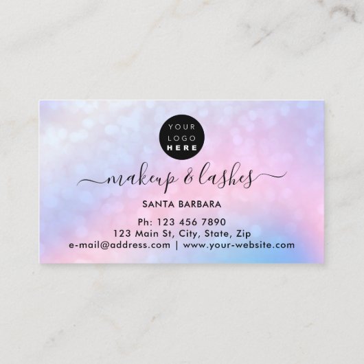 Carte De Visite Logo QR Code Lash Maquillage Cheveux Parties scint (Dos)