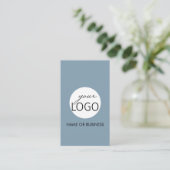 Carte De Visite Logo QR Code Light Blue Professional Vertical (Debout devant)