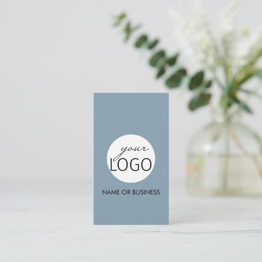 Carte De Visite Logo QR Code Light Blue Professional Vertical (Debout devant)