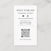 Carte De Visite Logo QR Code Light Blue Professional Vertical (Dos)