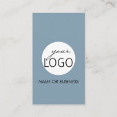 Carte De Visite Logo QR Code Light Blue Professional Vertical (Devant)