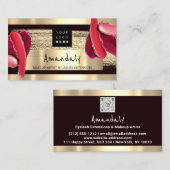 Carte De Visite Logo QR CODE Logo Gold Black Strokes maquillage Ar (Devant / Derrière)