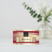 Carte De Visite Logo QR CODE Logo Gold Paint Burgundy (Debout devant)