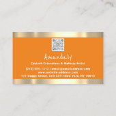 Carte De Visite Logo QR CODE Logo Gold Pink Strokes maquillage Art (Dos)