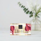 Carte De Visite Logo QR CODE Logo Gold Pink Strokes maquillage Art (Debout devant)