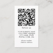 Carte De Visite Logo QR Code minimaliste moderne fait main tout-en (Dos)