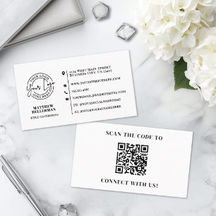 Carte De Visite Logo QR Code Minimaliste Moderne Professionnel