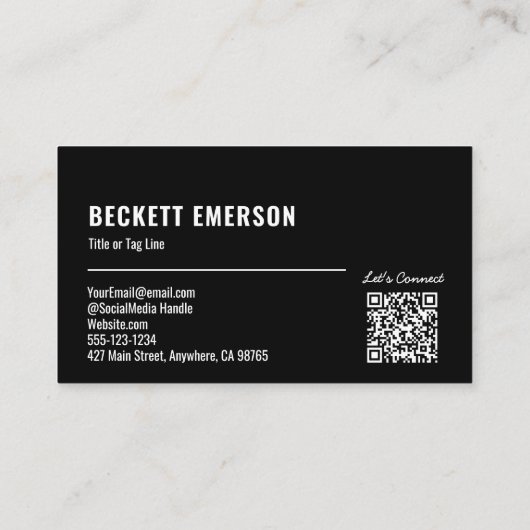 Carte De Visite Logo QR Code moderne (Dos)