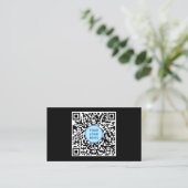 Carte De Visite Logo QR Code Moderne Professionnel Noir (Debout devant)