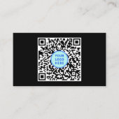 Carte De Visite Logo QR Code Moderne Professionnel Noir (Devant)