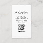 Carte De Visite Logo QR Code Monogramme Maquillage Écriture Modern (Dos)