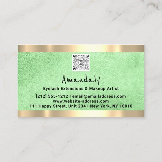 Carte De Visite Logo QR CODE personnalisé Citron vert (Dos)