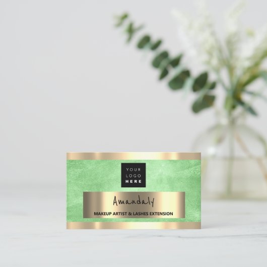 Carte De Visite Logo QR CODE personnalisé Citron vert (Debout devant)