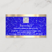 Carte De Visite Logo QR CODE personnalisé Gold Blue (Dos)